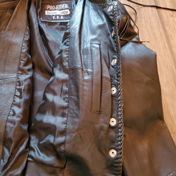 Leather embellished motorcycle jacket - Picture 4 of 9